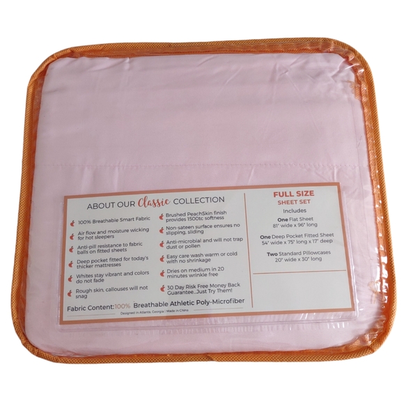 PeachSkinSheets Full Size 1500 Thread Count Cotton Candy Pink Sheet Set - Picture 3 of 8